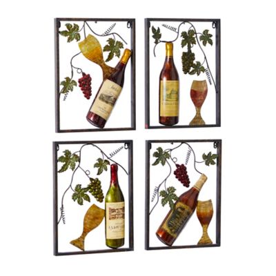 Image showing  Multicolor Metal Traditional Food and Drink Wall Decor, 18 in., 14 in., 4 pc.