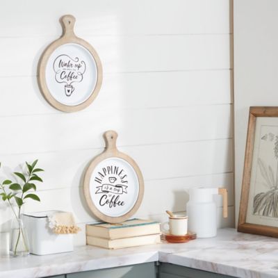 Harper & Willow White Metal Farmhouse Food and Drink Wall Decor, 12 in. x 14 in., 14 in., 2 pc.