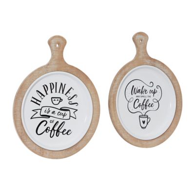Image showing  White Metal Farmhouse Food and Drink Wall Decor, 12 in. x 14 in., 14 in., 2 pc.