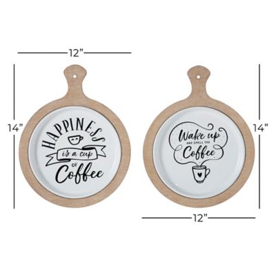 Image showing  White Metal Farmhouse Food and Drink Wall Decor, 12 in. x 14 in., 14 in., 2 pc.