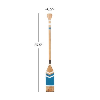 Image showing 6 th Harper & Willow Wood Coastal Paddle Wall Decor, 7 in. x 2 in. x 58 in., Blue