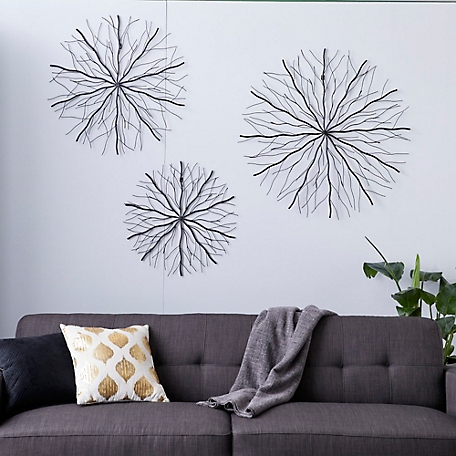 Harper & Willow Black Metal Contemporary Abstract Wall Decor, 24 in., 30 in., 37 in., 3 pc.