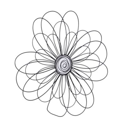 Image showing  Black Metal Modern Flowers Wall Decor, 29 in. x 29 in.