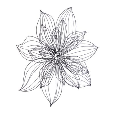 Image showing  Black Metal Modern Flowers Wall Decor, 26 in. x 26 in.