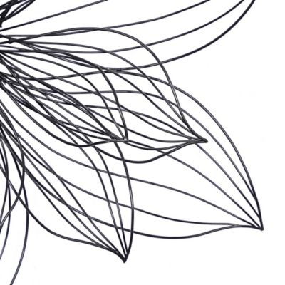 Image showing  Black Metal Modern Flowers Wall Decor, 26 in. x 26 in.