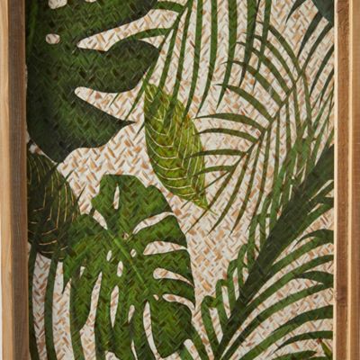 Image showing  Green Wood Bohemian Flowers Wall Decor, Set of 2 17 in., 25 in., 64349