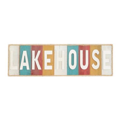 Image showing 1 th Harper & Willow White Wood Coastal Words and Text Wall Decor, 36 in. x 11 in.