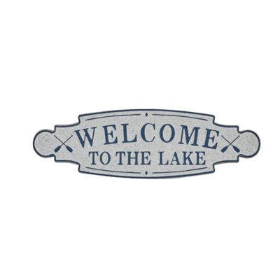 Image showing  Blue Metal Coastal Words and Text Wall Decor, 36 in. x 11 in., 89543