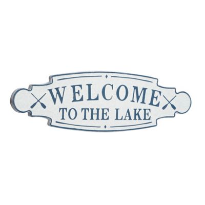 Image showing  Blue Metal Coastal Words and Text Wall Decor, 36 in. x 11 in., 89543