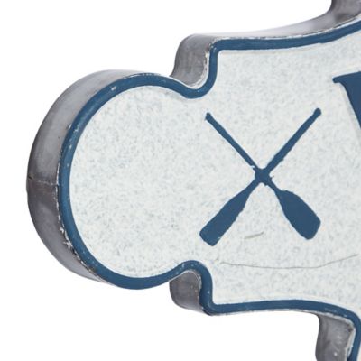 Image showing  Blue Metal Coastal Words and Text Wall Decor, 36 in. x 11 in., 89543