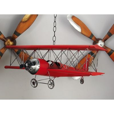 Harper & Willow Metal Vintage Airplane Wall Decor, 28 in. x 31 in. x 11 in.