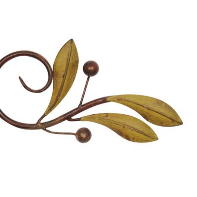 Image showing  Green Metal Traditional Leaves Wall Decor, 31 in. x 6 in.