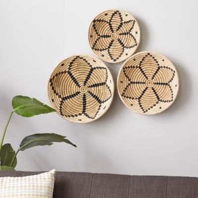 Harper & Willow Brown Wood Bohemian Abstract Wall Decor, 3 pc.