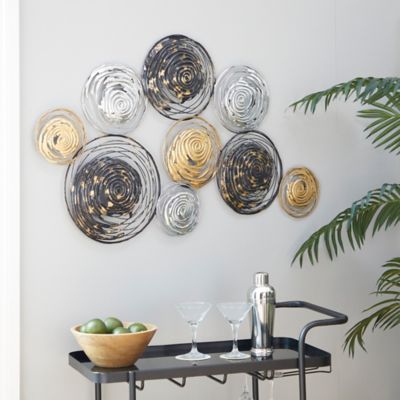 Harper & Willow Gold Metal Contemporary Abstract Wall Decor, 42 in. x 27 in.
