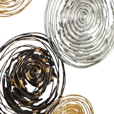Image showing  Gold Metal Contemporary Abstract Wall Decor, 42 in. x 27 in.