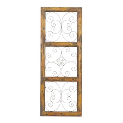 Image showing 1 th Harper & Willow Brown Metal Rustic Ornamental Wall Decor, 14 in. x 36 in.