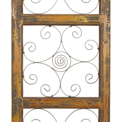 Image showing 3 th Harper & Willow Brown Metal Rustic Ornamental Wall Decor, 14 in. x 36 in.