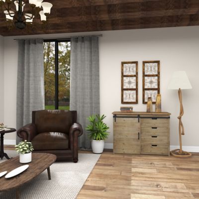 Image showing 10 th Harper & Willow Brown Metal Rustic Ornamental Wall Decor, 14 in. x 36 in.