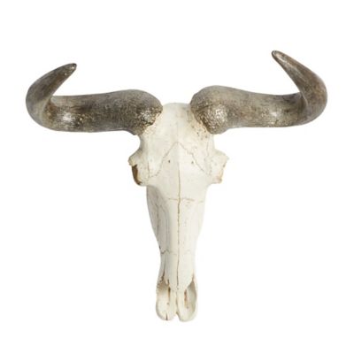 Image showing  White Polystone Farmhouse Cow Skull Wall Decor, 16 in. x 5 in. x 12 in.