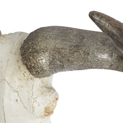 Image showing  White Polystone Farmhouse Cow Skull Wall Decor, 16 in. x 5 in. x 12 in.