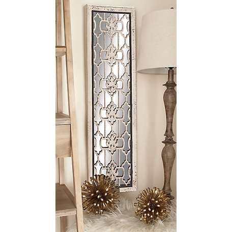 Harper & Willow White Wood Glam Ornamental Wall Decor, 12 in., 43 in., 2 pc.