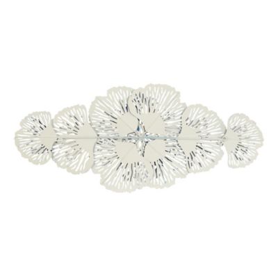 Image showing  Blue Metal Contemporary Flowers Wall Decor, 38 in. x 3 in. x 16 in.