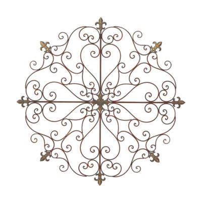 Image showing  Brown Metal Rustic Ornamental Wall Decor, 42 in. x 42 in.