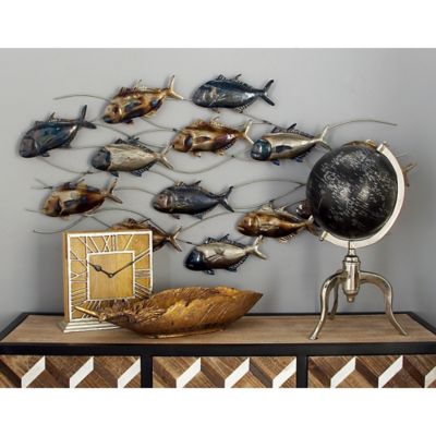 Harper & Willow Multicolor Metal Coastal Fish Wall Decor, 45 in. x 24 in.