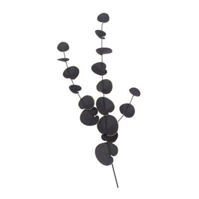 Image showing  Black Metal Contemporary Flowers Wall Decor, 17 in. x 36 in.