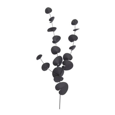 Image showing  Black Metal Contemporary Flowers Wall Decor, 17 in. x 36 in.