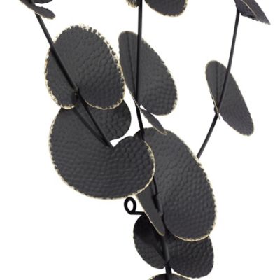 Image showing  Black Metal Contemporary Flowers Wall Decor, 17 in. x 36 in.