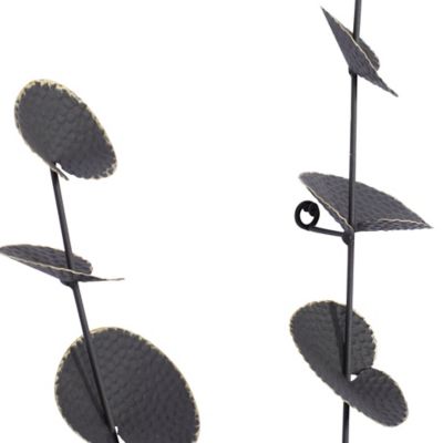 Image showing  Black Metal Contemporary Flowers Wall Decor, 17 in. x 36 in.