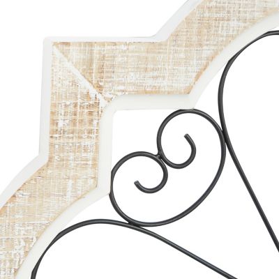 Image showing  White Wood Farmhouse Abstract Wall Decor, 22 in. x 1 in. x 22 in.