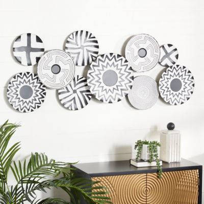 Harper & Willow Black Metal Contemporary Abstract Wall Decor, 50 in. x 1 in. x 19 in.