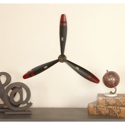 Harper & Willow Black Metal Industrial Propeller Wall Decor, 22 in. x 2 in. x 25 in.