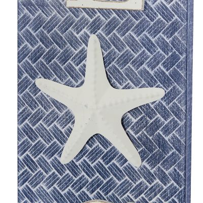 Image showing  Blue Wood Coastal Nautical Wall Decor, 8 in. x 2 in. x 31 in.