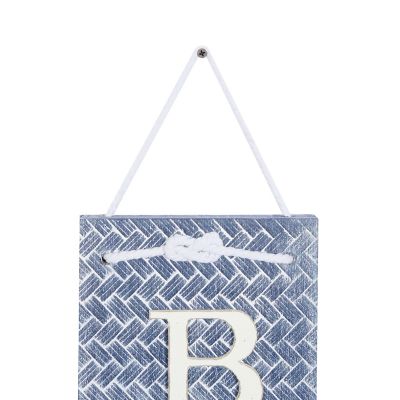 Image showing  Blue Wood Coastal Nautical Wall Decor, 8 in. x 2 in. x 31 in.