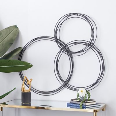 Cosmoliving by Cosmopolitan Metal Contemporary Abstract Circles Wall Decor, 41.5 in. x 36 in. x 3 in.