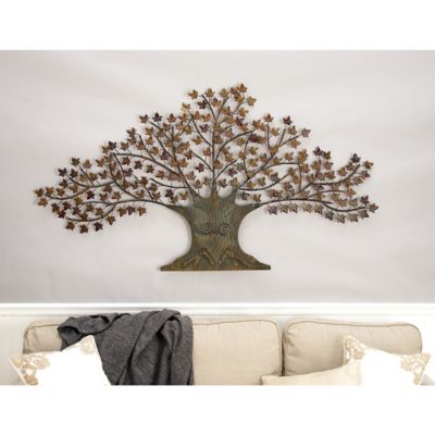 Harper & Willow Brown Metal Traditional Nature Wall Decor, 73 in. x 1 in. x 41 in.