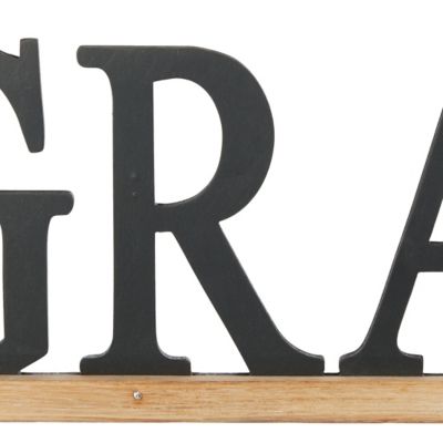 Image showing  Black Wood Traditional Words and Text Wall Decor, 48 in. x 1 in. x 10 in., Green