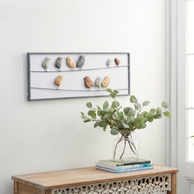 Harper & Willow Multicolor Metal Contemporary Birds Wall Decor, 32 in. x 1 in. x 12 in.