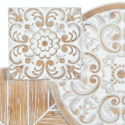 Image showing 4 th Harper & Willow Brown Wood Farmhouse Abstract Wall Decor, 36 in. x 17 in.