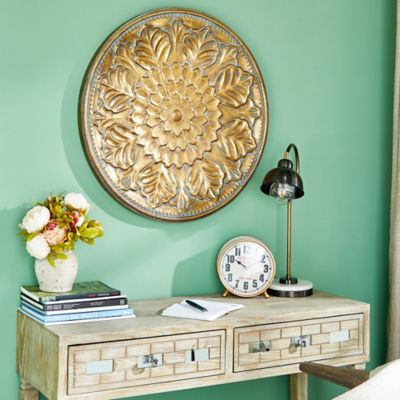Harper & Willow Gold Metal Eclectic Ornamental Wall Decor, 30 in. x 30 in.