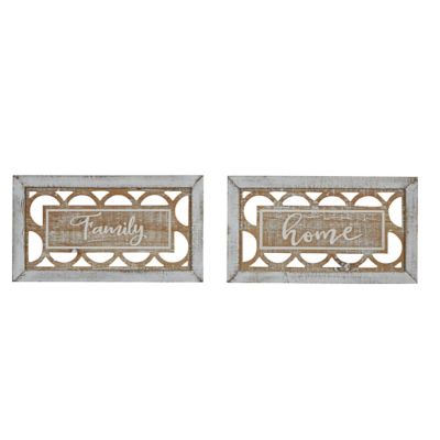 Image showing  Wood Farmhouse Words and Text Wall Decor, 12.2 in. L x 2 in. W x 7 in. H, 2 pc.