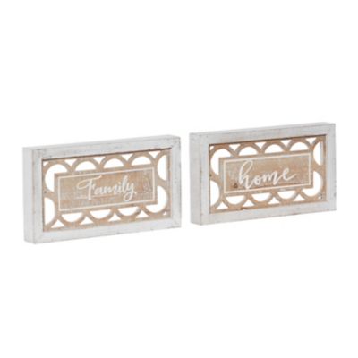 Image showing  Wood Farmhouse Words and Text Wall Decor, 12.2 in. L x 2 in. W x 7 in. H, 2 pc.