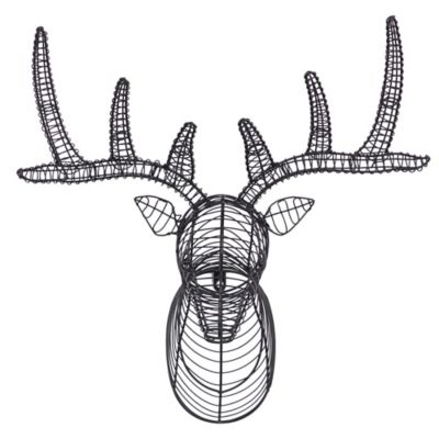 Image showing  Black Metal Industrial Deer Wall Decor, 22 in. x 9 in. x 24 in.