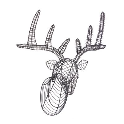 Image showing  Black Metal Industrial Deer Wall Decor, 22 in. x 9 in. x 24 in.