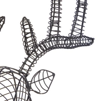 Image showing  Black Metal Industrial Deer Wall Decor, 22 in. x 9 in. x 24 in.