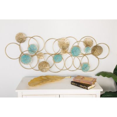 Harper & Willow Rose Gold Metal Contemporary Wall Decor 48 in. x 2 in. x 16 in.