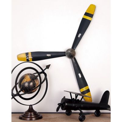 Harper & Willow Black Metal Industrial Propeller Wall Decor, 27 in. x 3 in. x 31 in.